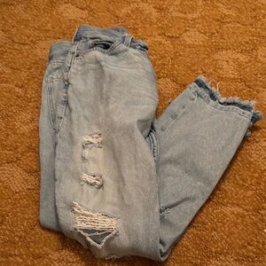 Old Navy Light Blue Distressed Women's Ankle Jeans